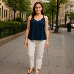 Etitude Navy Bamboo Cami Top Cleanbamboo Xl Nwt Eco Soft Tank Lounge Sleep